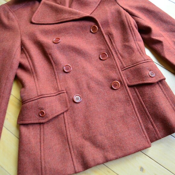 Theory Wool Double Breasted Blazer Size 2 - Picture 3 of 16